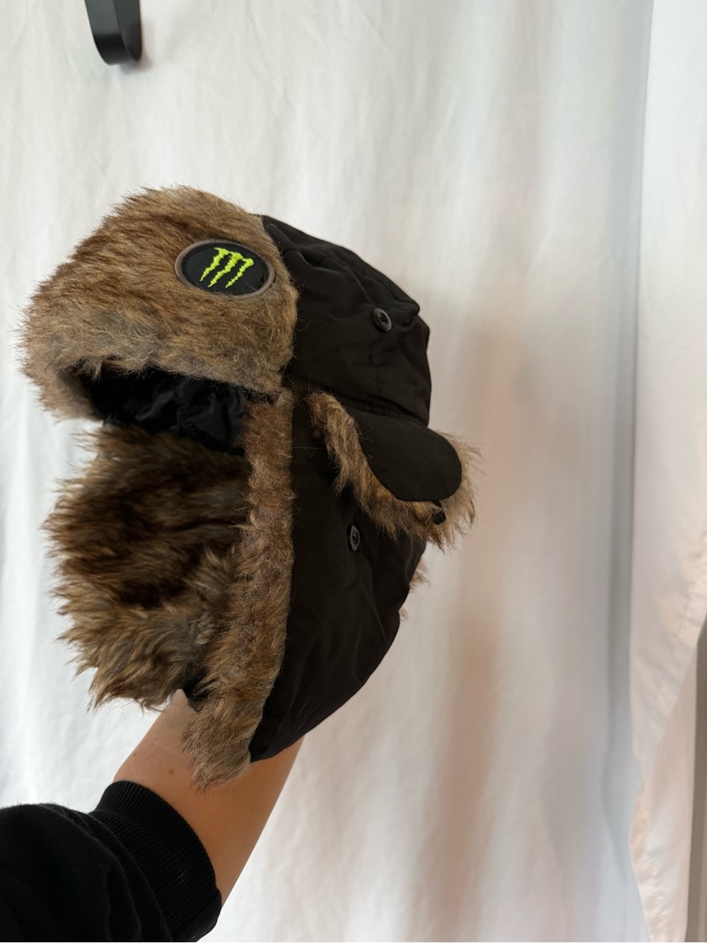 Monster Energy Faux Fur Trapper Hat